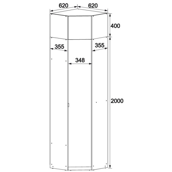 Прихожая угловая с зеркалом Тетрис 620х376х2400 Дуб сонома 31937 Master-Form