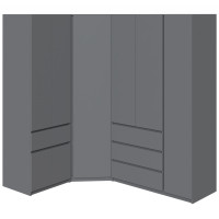 Стінка кутова шафа кутова Брайт 1450/2050х520х2000 мм Антрацит (32916) Master-Form