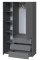 Шафа Брайт 1200х520х2000 мм Антрацит (лівосторонній) 32317 Master-Form