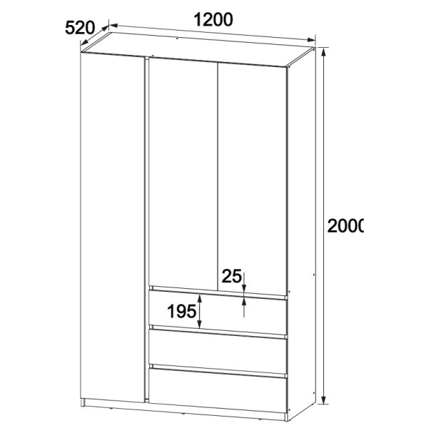 Шафа Брайт 1200х520х2000 мм Венге магія (правосторонній) 32335 Master-Form