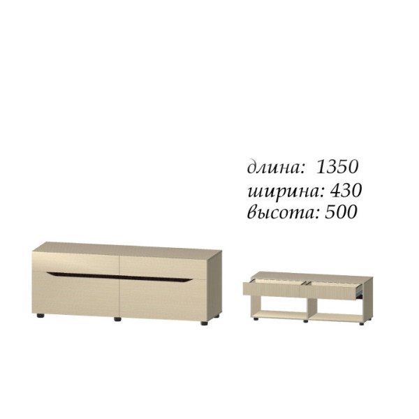 Стінка для ТВ у вітальню Аякс Дуб крафт білий / Венге магія 2650х430хh2000 (Модульна) 21879 Master-Form