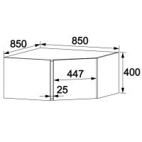 Антресоль кутова Брайт 850х520х400 мм Антрацит (31846) Master-Form