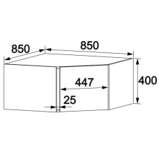 Антресоль кутова Брайт 850х520х400 мм Антрацит (31846) Master-Form