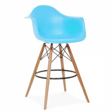 Стілець Тауер Вуд Eames барний високий блакитний SDM Group