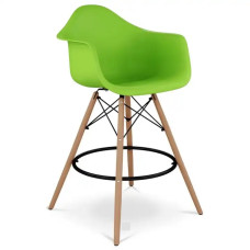 Стілець Тауер Вуд Eames барний високий зелений SDM Group