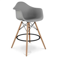 Стілець Тауер Вуд Eames барний високий сірий SDM Group