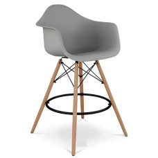 Стілець Тауер Вуд Eames барний високий сірий SDM Group