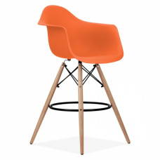 Стілець Тауер Вуд Eames барний високий помаранчевий SDM Group