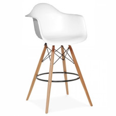 Стілець Тауер Вуд Eames барний високий білий SDM Group