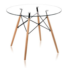 Стол стеклянный круглый 80 см Имз Eames SDM Group