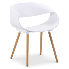 Пластиковый стул с деревянными ножками белый Берта SDM Group