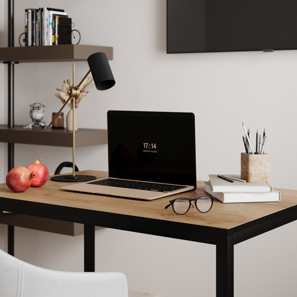 Письменный стол Brevity Loft mid 900х750х670 Крафт золотой/Черный металл Art In Head