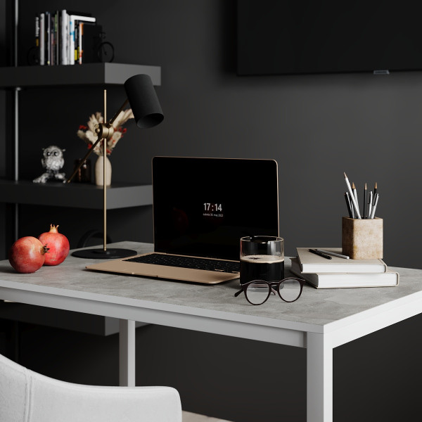 Письменный стол Brevity Loft 900х750х670 Ателье светлый/Белый металл Art In Head