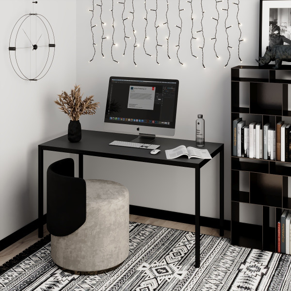 Письменный стол Brevity Loft 1400х750х670 Графит/Черный металл Art In Head