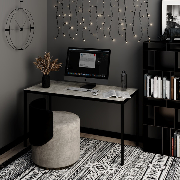 Письменный стол Brevity Loft 1400х750х670 Ателье светлый/Черный металл Art In Head