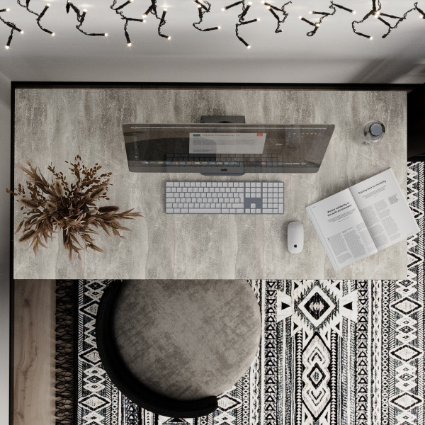 Письменный стол Brevity Loft standart 1400х750х670 Ателье белый/белый металл Art In Head