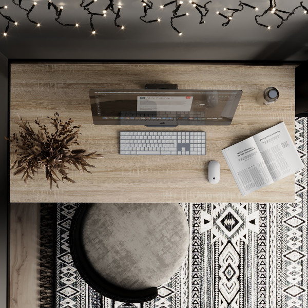 Письменный стол Brevity Loft 1400х750х670 Дуб сонома/Белый металл Art In Head