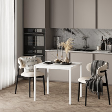 Обеденный стол Brevity Loft mini 670х750х670 Белый бриллиант/Белый металл Art In Head