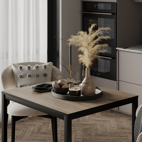 Обеденный стол Brevity Loft mini 670х750х670 Дуб винтаж оксид/Чёрный металл Art In Head