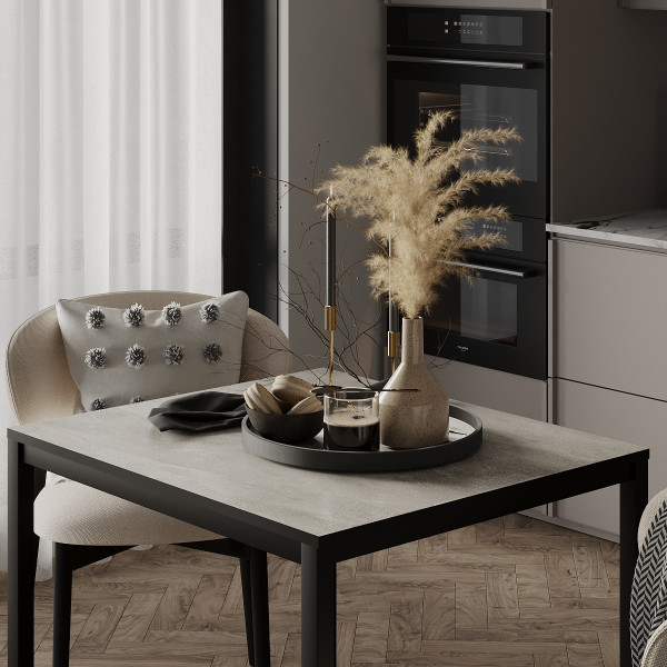 Обеденный стол Brevity Loft mini 670х750х670 Ателье светлый/Чёрный металл Art In Head