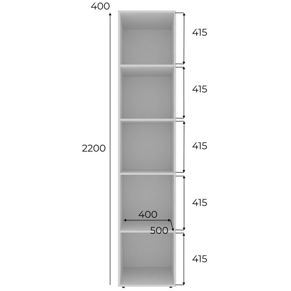 Пенал закрытый 1 Light 400х500х2200 Дуб Эвок Art In Head