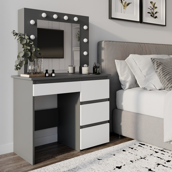Туалетный стол Beauty 940х430х1400 Графит/Белый бриллиант Art In Head