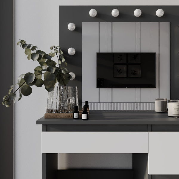 Туалетный стол Beauty 940х430х1400 Графит/Белый бриллиант Art In Head