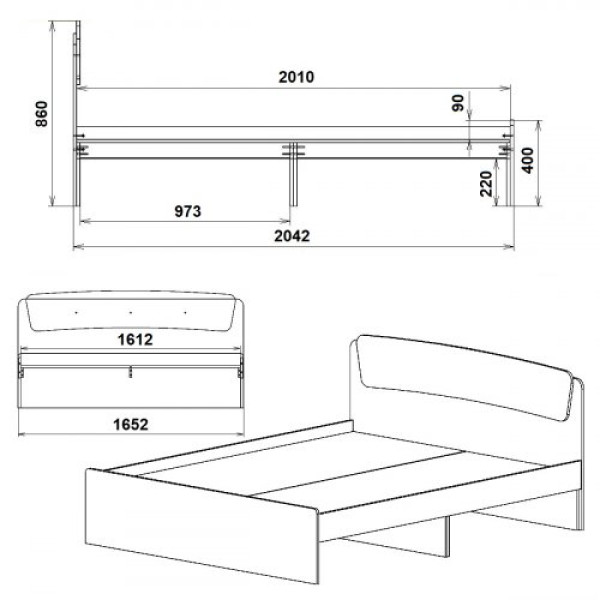 Кровать Классика 160 Компанит