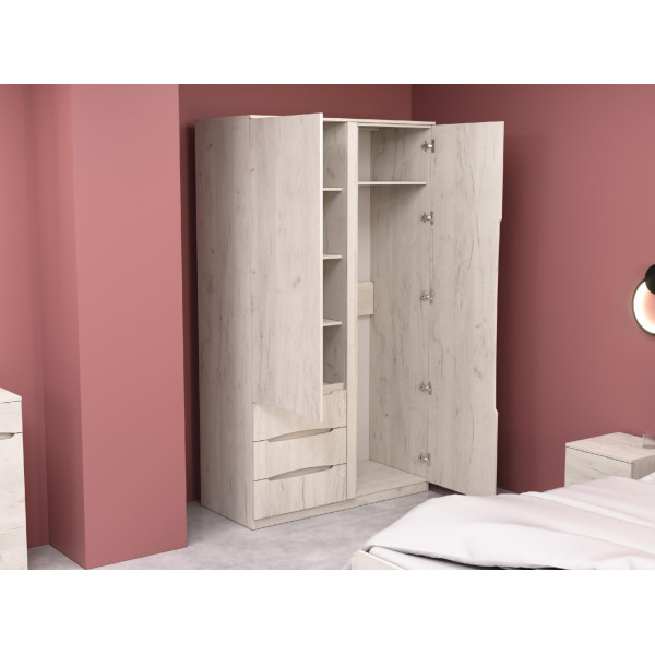 Шафа Дельта 1, Дуб Крафт Білий, 1200х550х2100 Континент