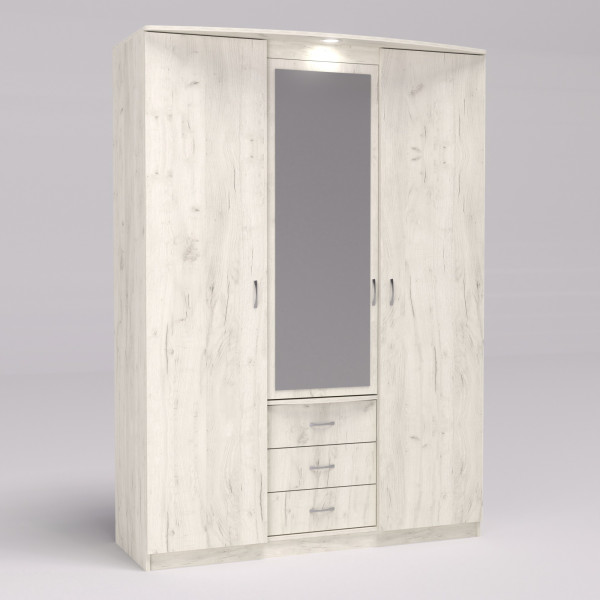 Шафа Діана, Дуб Крафт Білий, 1500х650х2100 Континент