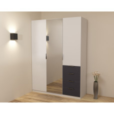 Шафа Крістал 2, Білий/Антрацит, 1500х520х2100 Континент