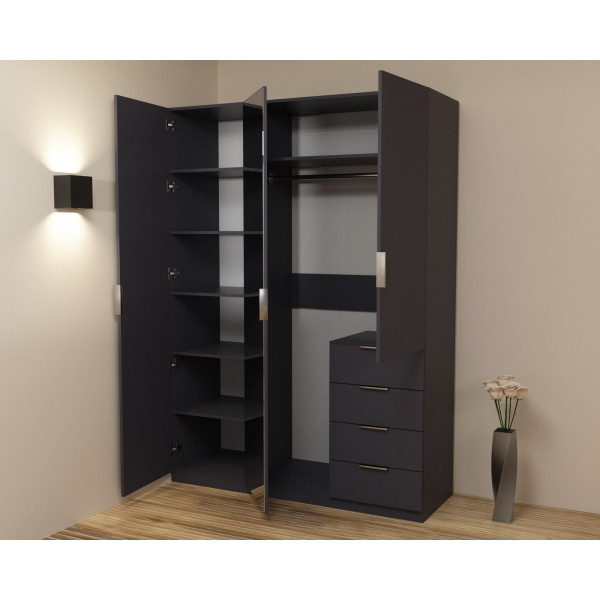 Шафа Крістал 2, Антрацит, 1500х520х2100 Континент