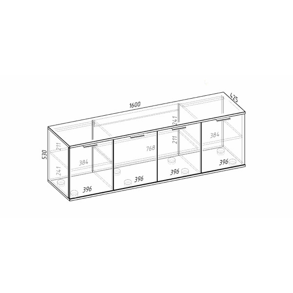 Тумба TV Ketrin К-7, Дуб Конкордія, 1600/425/530 Континент