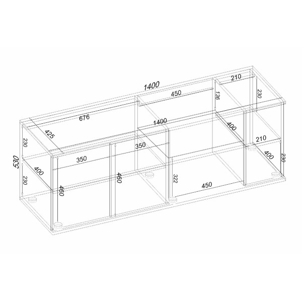 Тумба TV Ketrin К-10, Бетон, 1400/425/530 Континент