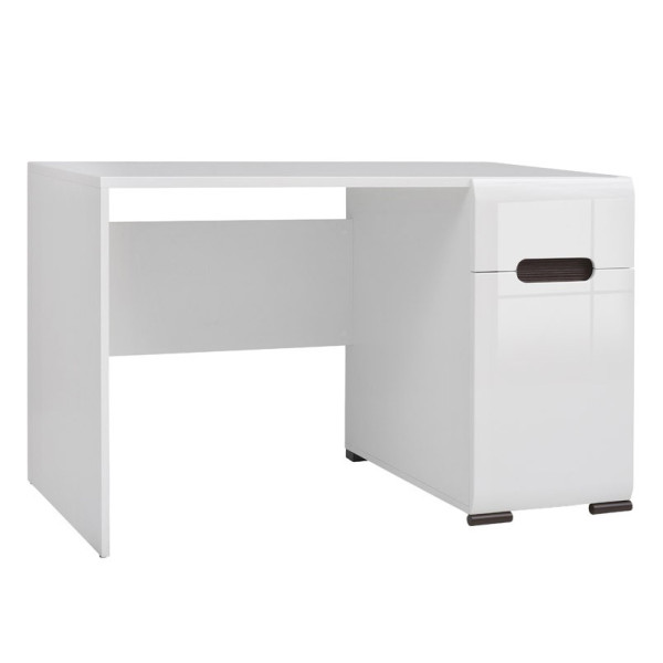 Стол компьютерный, письменный Ацтека Trio BIU1D1S/8/12 1-дверный с 1 ящиком Белый/белый глянец BRW