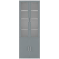 Вітрина офісна Кабі REG2W2D/79/220 4-дверна Попелястий/антрацит Gerbor