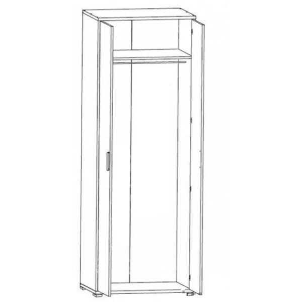 Шафа офісна для одягу Офіс Лайн Line SZF2D/79/220 2-дверна Дуб сонома Gerbor