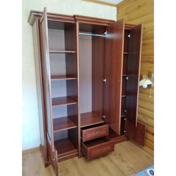 Шафа для одягу Соната 3D2S 5-дверна з дзеркалом Каштан Gerbor
