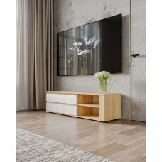 Тумба под телевизор с дверцей TV Т-205 Дуб Сонома/Белый Moreli