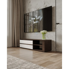 Тумба под телевизор с дверцей TV Т-205 Венге темный/Белый Moreli
