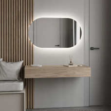 Фигурное навесное зеркало с LED-подсветкой Лилль 1200×600 Moreli
