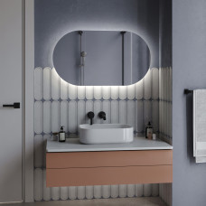 Фигурное навесное зеркало с LED-подсветкой Лилль 900×600 Moreli