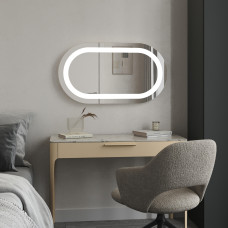 Стильное зеркало с LED-подсветкой в ванную или гостиную Лидс 1500×700 Moreli
