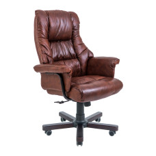 Кресло Richman Конгресс Вуд M-2 Широкий (Anyfix Wide) Кожа Люкс Коричневая Richman