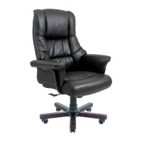 Кресло Richman Конгресс Вуд M-2 Широкий (Anyfix Wide) Кожа Люкс Черная Richman