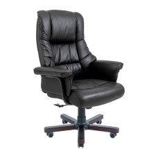 Кресло Richman Конгресс Вуд M-2 Широкий (Anyfix Wide) Кожа Люкс Черная Richman