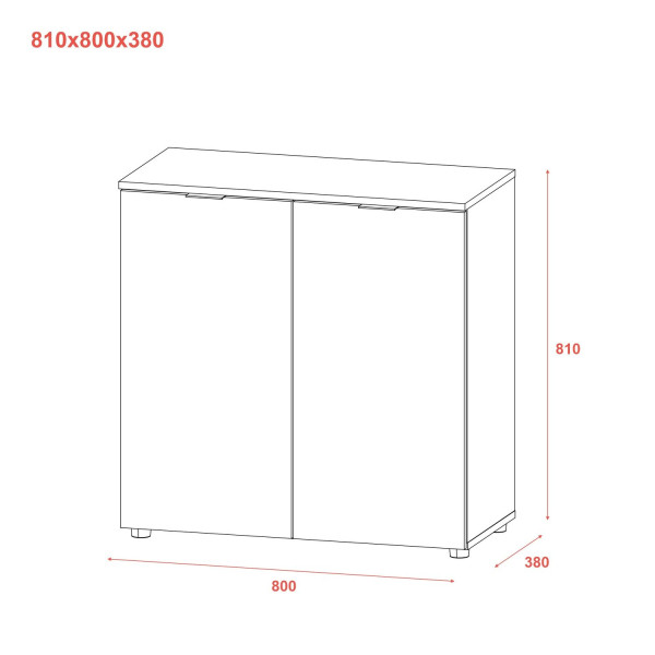 Комод Рон 3 2 фасади Графіт 80х38х81 Doros