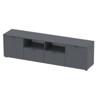 Комод Рон 4 Графит 2 фасада 2 ящика 180х38х50 Doros
