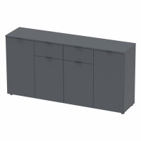 Комод Рон 7 Графит 4 фасада 2 ящика 160х38х81 Doros