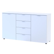 Комод Рон 5 Белый 2 фасада 4 ящика 140х38х81 Doros